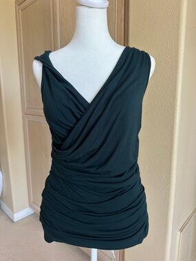 Bailey44 Sleeveless Drape Front Women’s Top in Dark Green